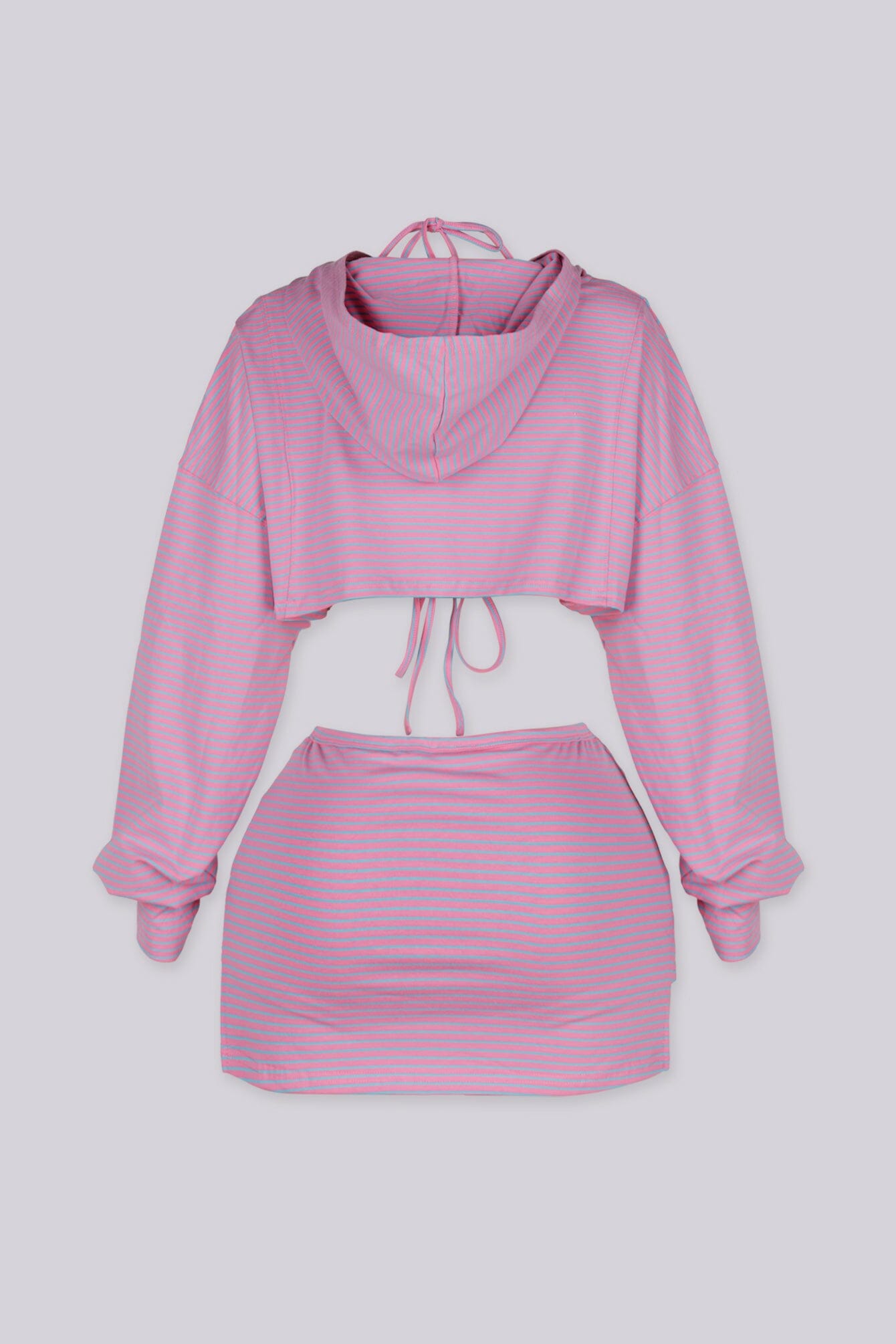 Candy Stripe Zip Hoodie & Skirt SET – EDGE