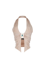Goa Slinky Beaded Halter Top