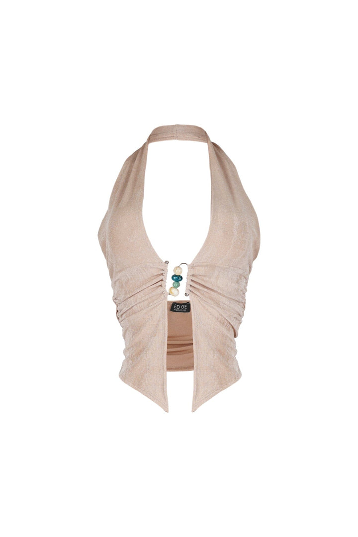 Goa Slinky Beaded Halter Top