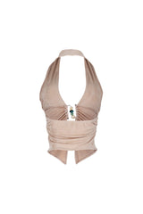 Goa Slinky Beaded Halter Top