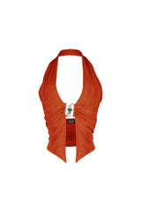 Goa Slinky Beaded Halter Top