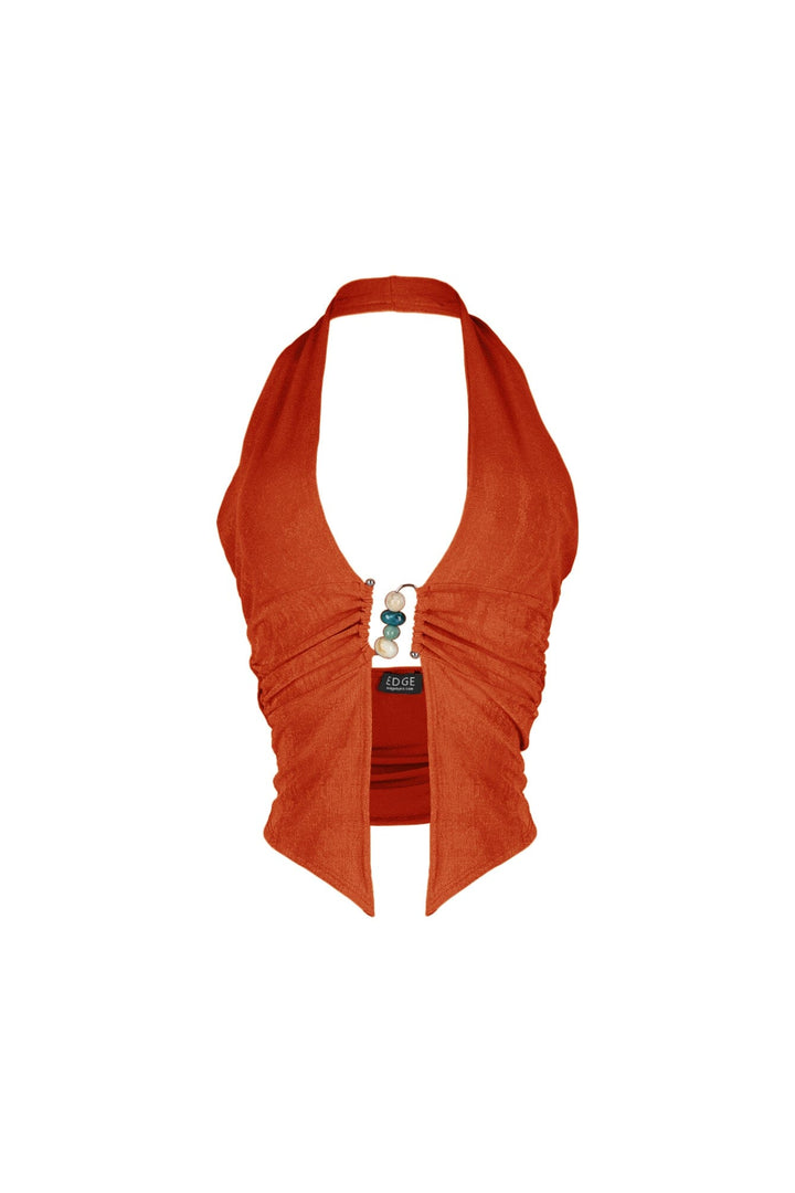 Goa Slinky Beaded Halter Top