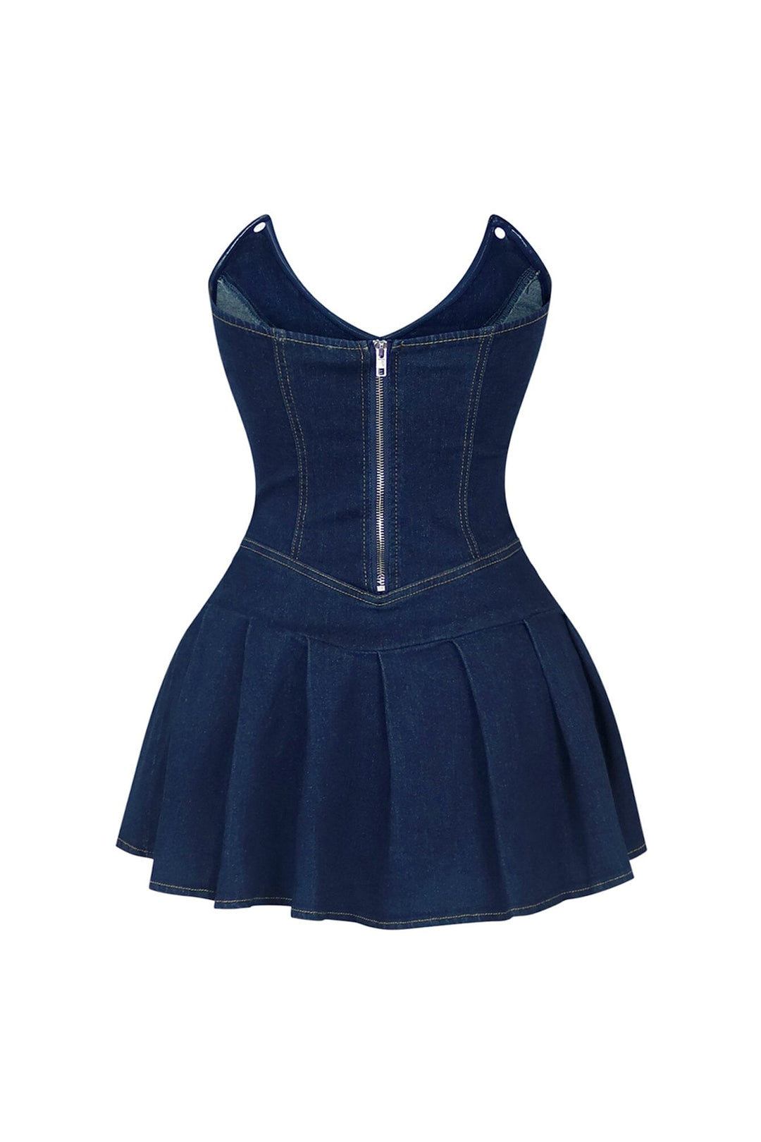 denim micro mini dress Micro Studded Mini Dress In Blue Bell, L