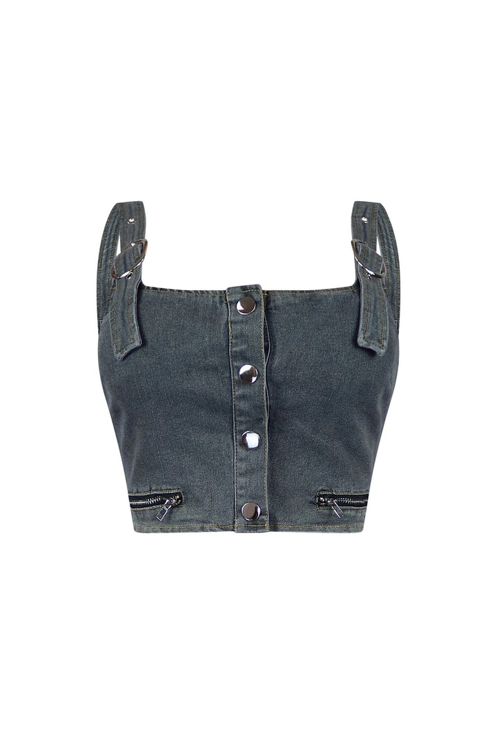 Deana Belted Straps Crop Top
