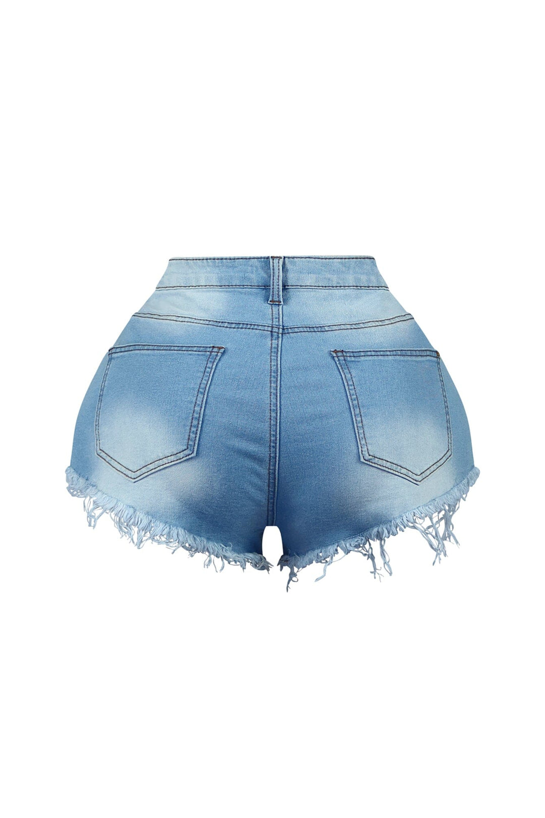 Stormi Heart &amp; Chain Draped Denim Shorts
