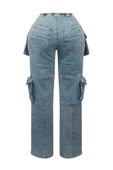 Beck Washed Denim Cargo Jeans
