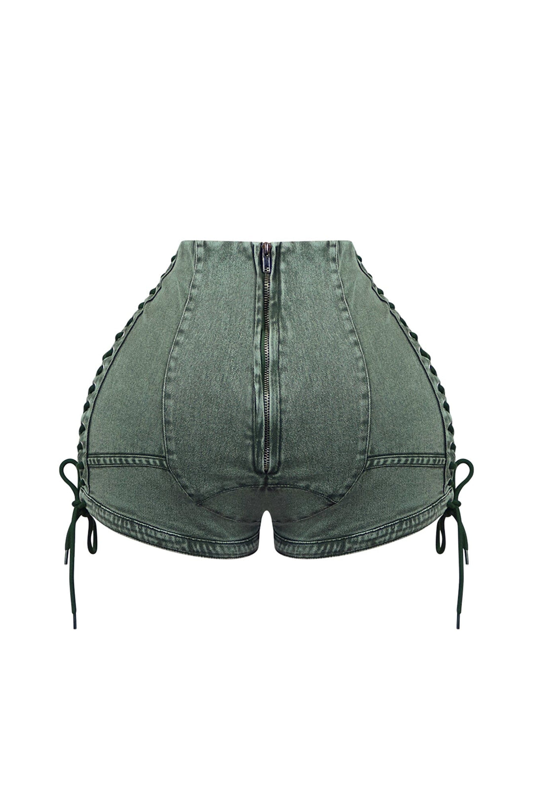 Keep Up Lace Up Denim Shorts