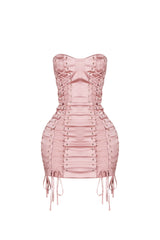 Sephora Satin Lace Up Mini Dress