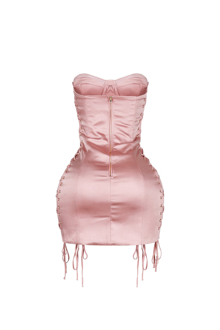 Sephora Satin Lace Up Mini Dress