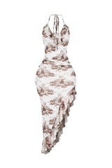 Seabreeze Mesh Ruffle Midi Dress