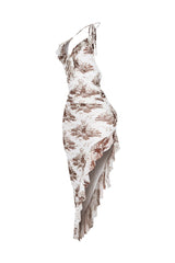 Seabreeze Mesh Ruffle Midi Dress