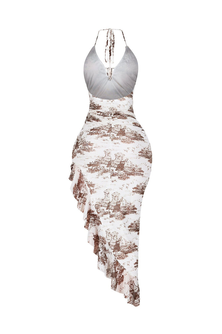 Seabreeze Mesh Ruffle Midi Dress
