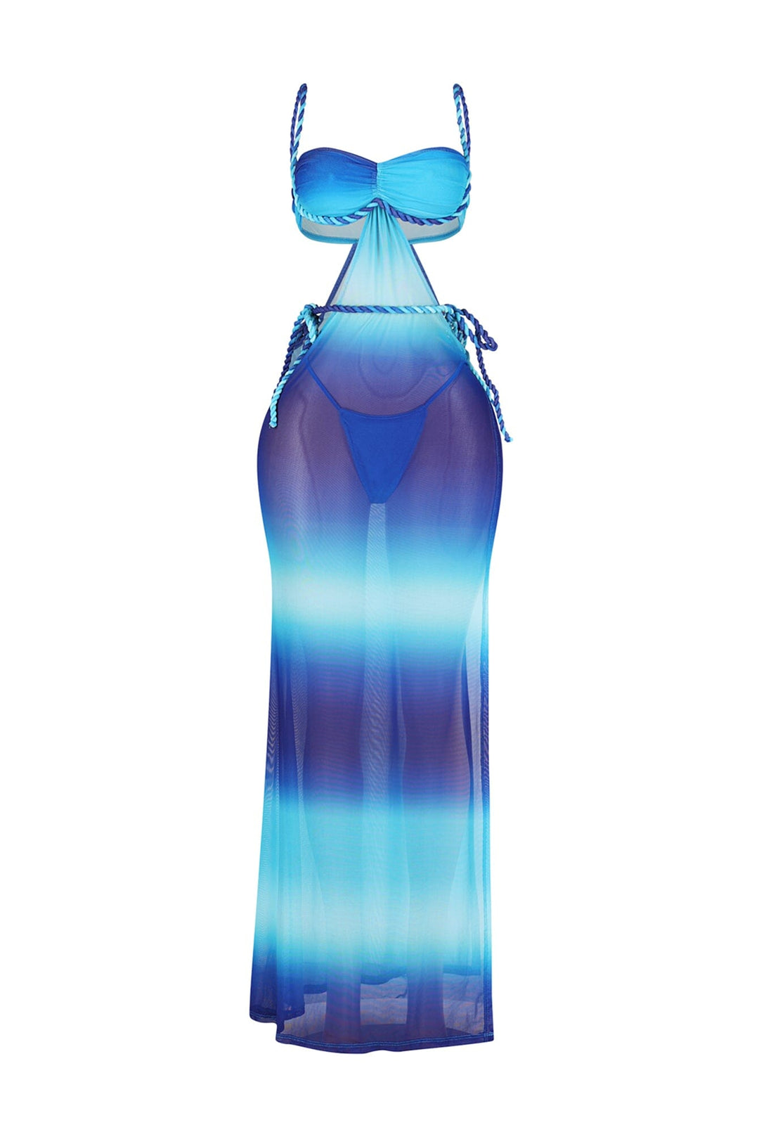 Tulum Mesh Print Rope Maxi Dress