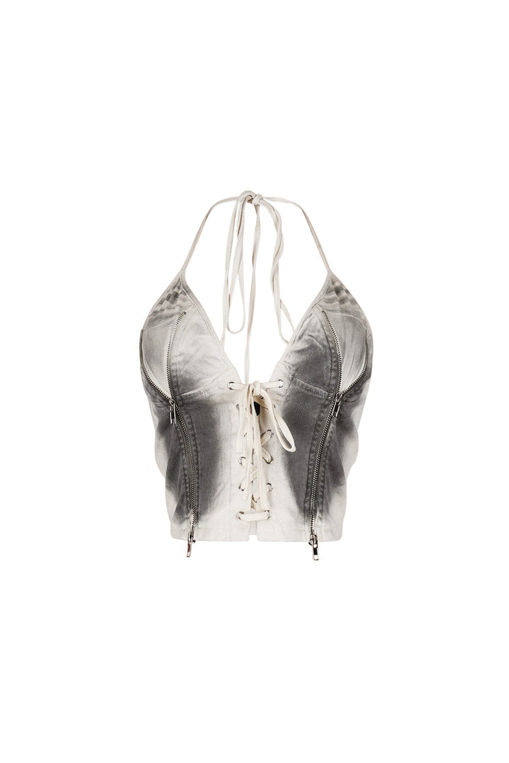 Vibecity Airbrushed Halter Corset Top