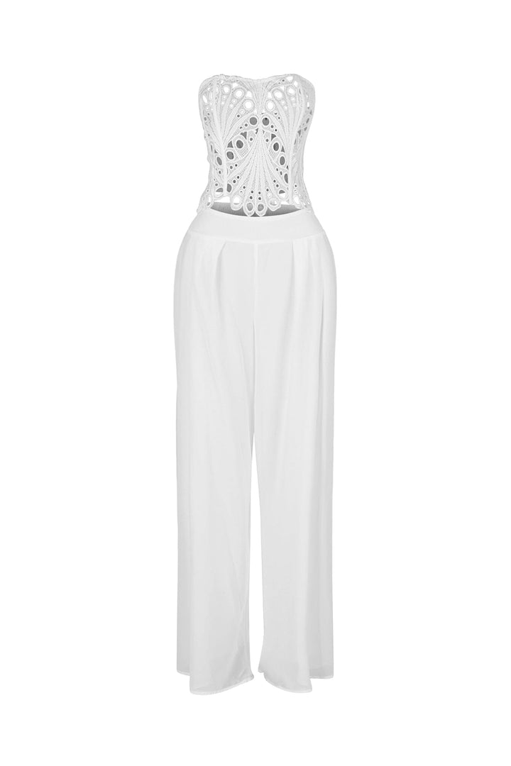 Ivanka Eyelet Corset Top &amp; Pants SET