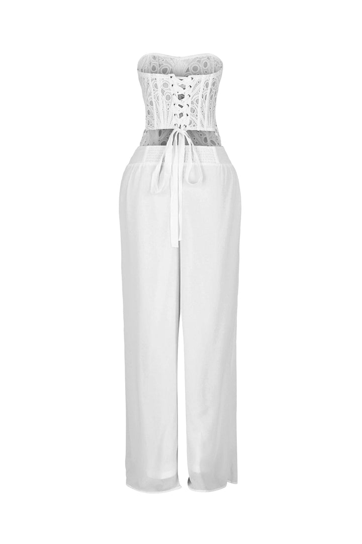 Ivanka Eyelet Corset Top &amp; Pants SET