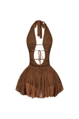 Zurich Lace Halter Micro Dress