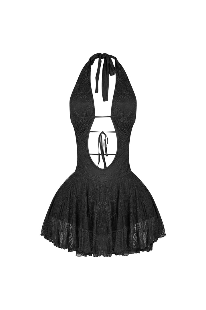 Zurich Lace Halter Micro Dress