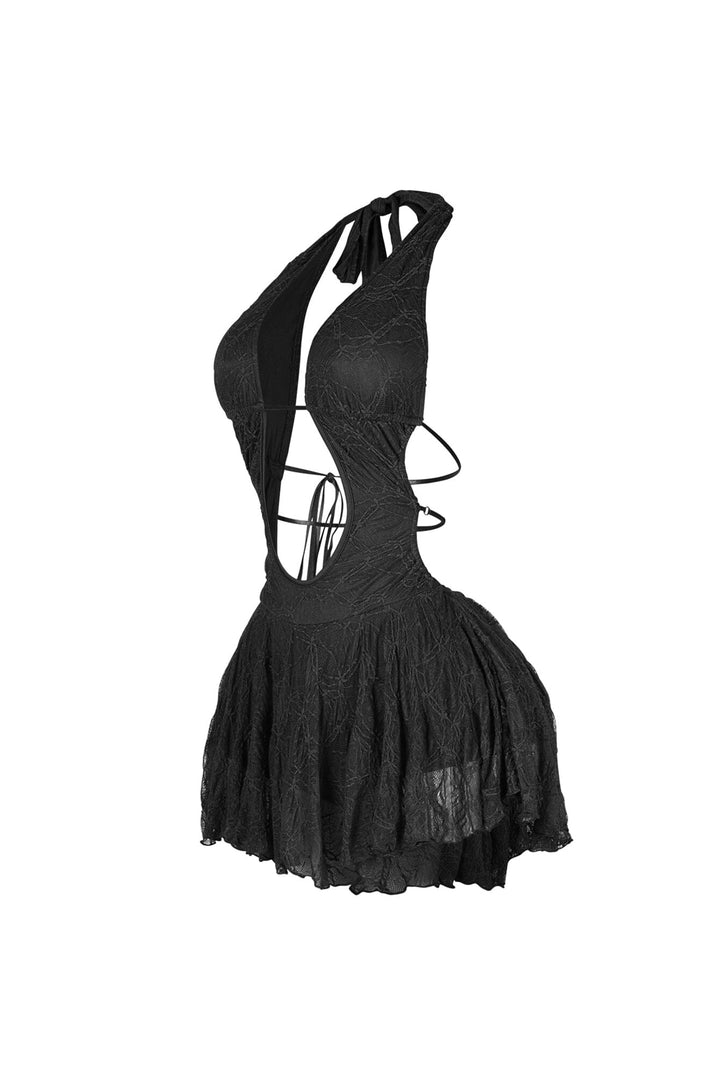Zurich Lace Halter Micro Dress