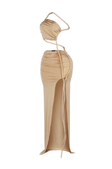 Santorini Twist Cutout Maxi Dress