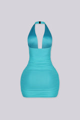 Theodora Sculpted Halter Mini Dress