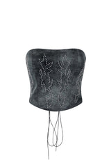 Set The Tone PU Western Corset Top