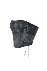 Set The Tone PU Western Corset Top