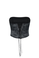 Set The Tone PU Western Corset Top
