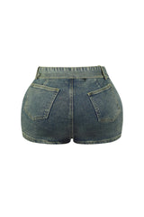 Bring It Back Vintage Belted Denim Skort