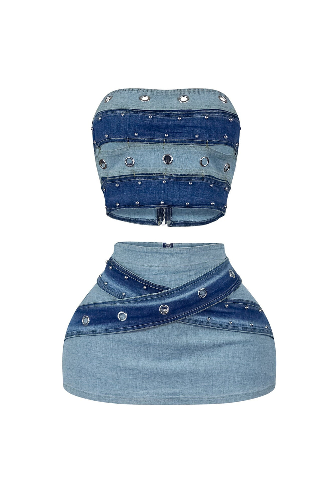 Blake Denim Tube Top &amp; Skirt SET