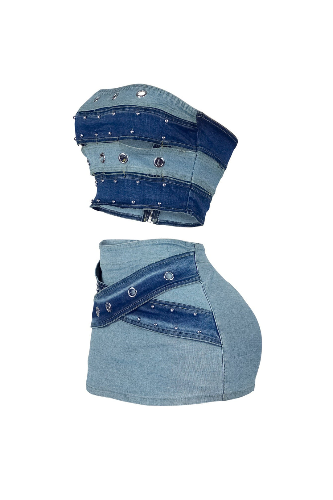Blake Denim Tube Top &amp; Skirt SET