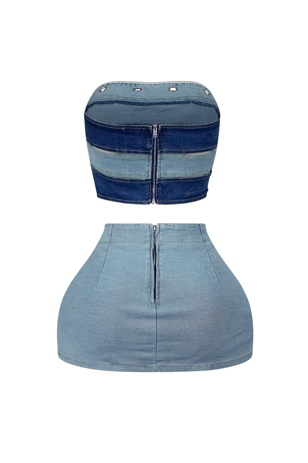 Blake Denim Tube Top &amp; Skirt SET