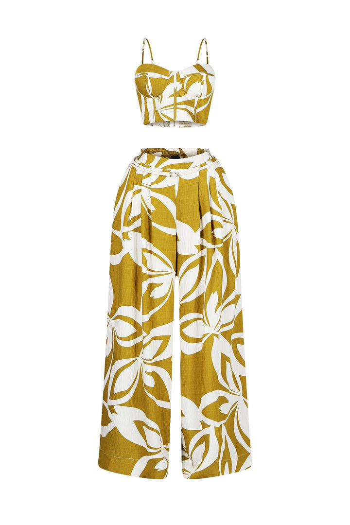 Tumon Printed Crop Top &amp; Pants SET