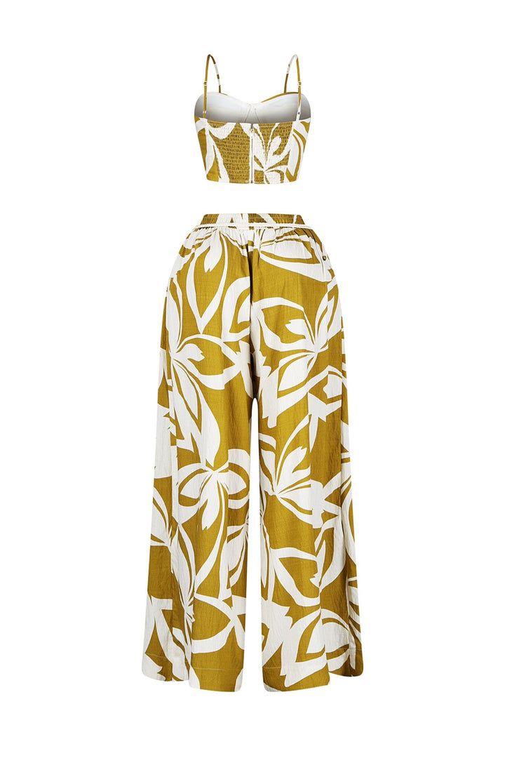 Tumon Printed Crop Top &amp; Pants SET