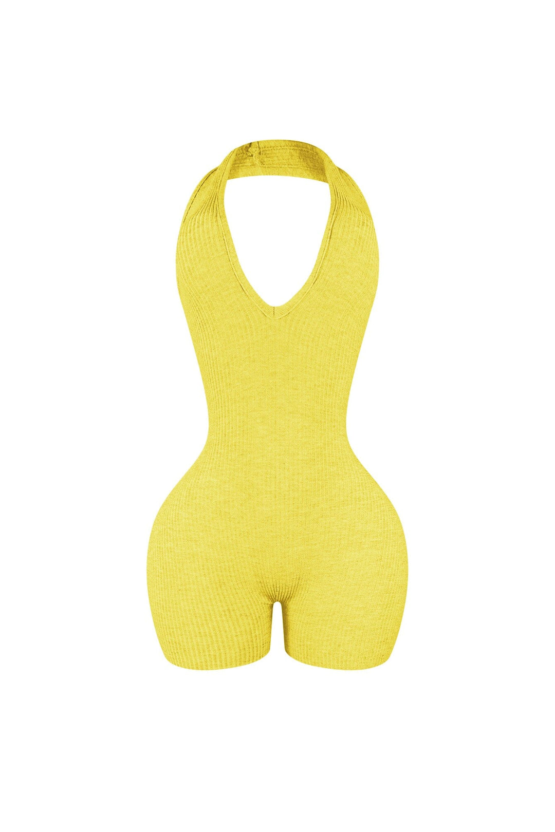 Heading Up Halter Ribbed Knit Romper