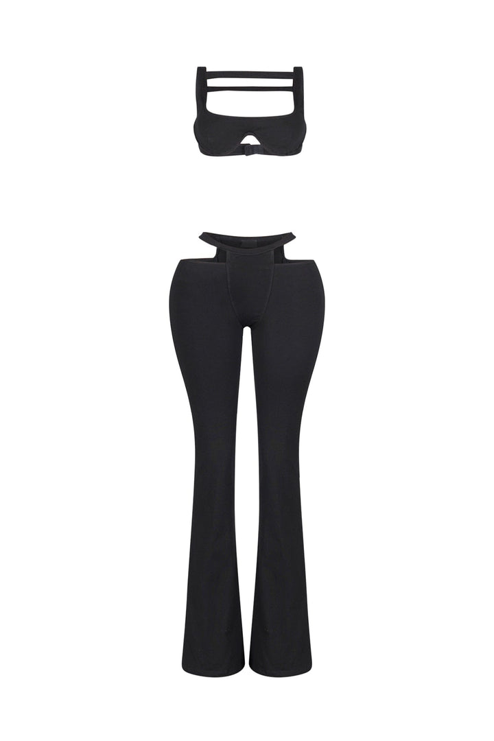 Armored Strappy Crop Top &amp; Pants SET