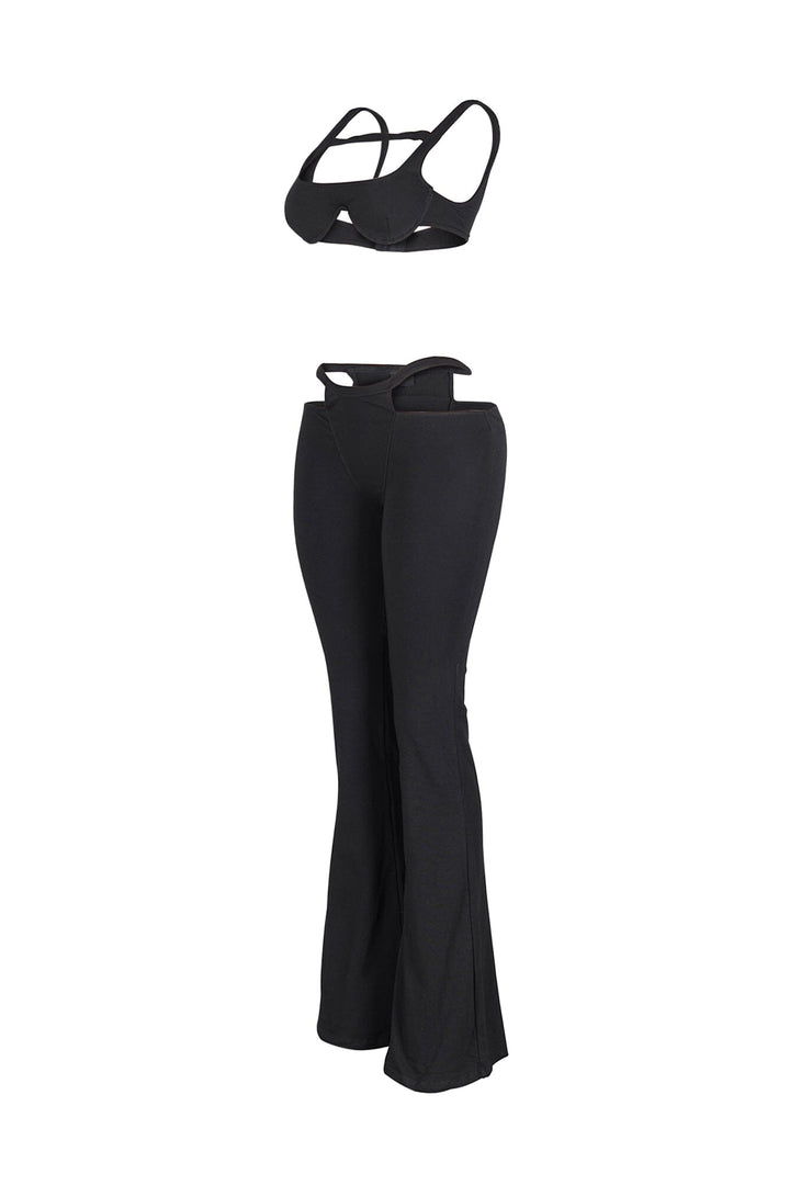 Armored Strappy Crop Top &amp; Pants SET