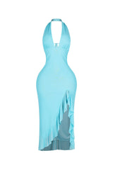 Aquaria Veil Ruffle Maxi Dress
