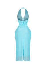 Aquaria Veil Ruffle Maxi Dress