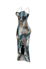 Tealwave Ruffle Tank Midi Dress