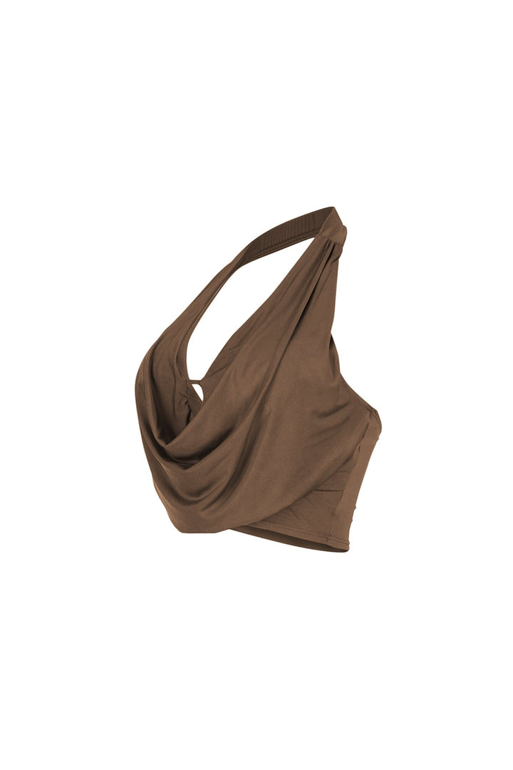 Lightweight Cowl Neck Crop Top