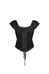 Lattice Lace Chiffon Corset Top