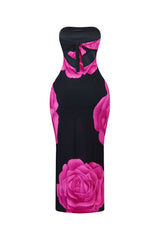 Bet U Wanna Print Strapless Maxi Dress