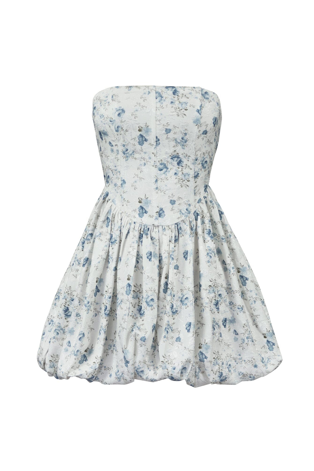 Zinnia Print Corset Bubble Tube Mini Dress