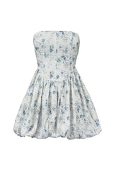 Zinnia Print Corset Bubble Tube Mini Dress