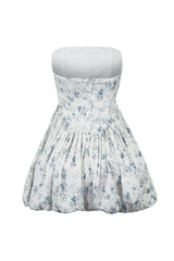 Zinnia Print Corset Bubble Tube Mini Dress