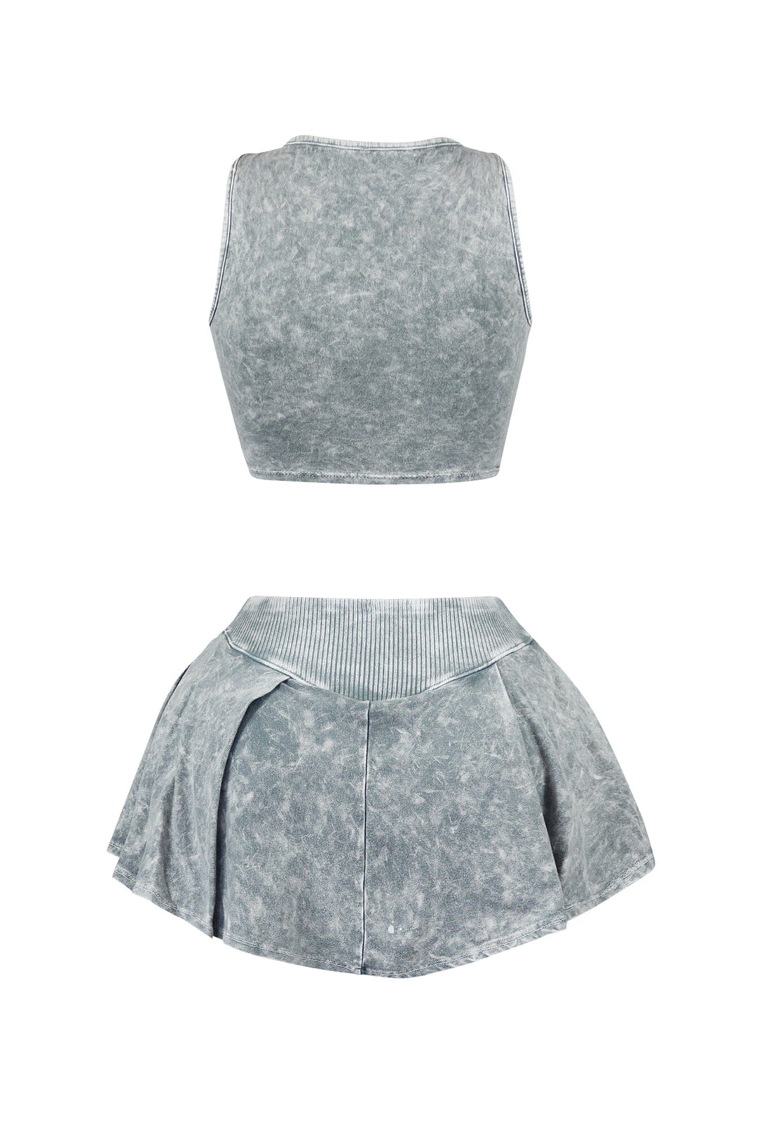Tamia Mineral Washed Sleeveless Top &amp; Skirt SET