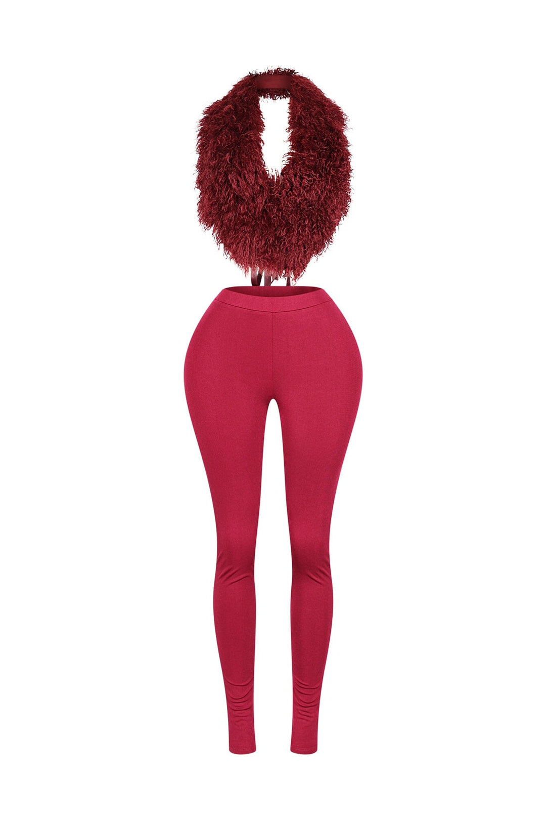 Furista Fur Halter Vest &amp; Leggings SET
