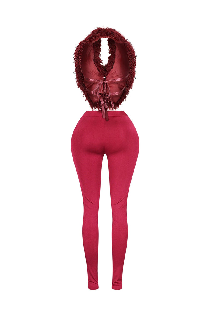 Furista Fur Halter Vest &amp; Leggings SET