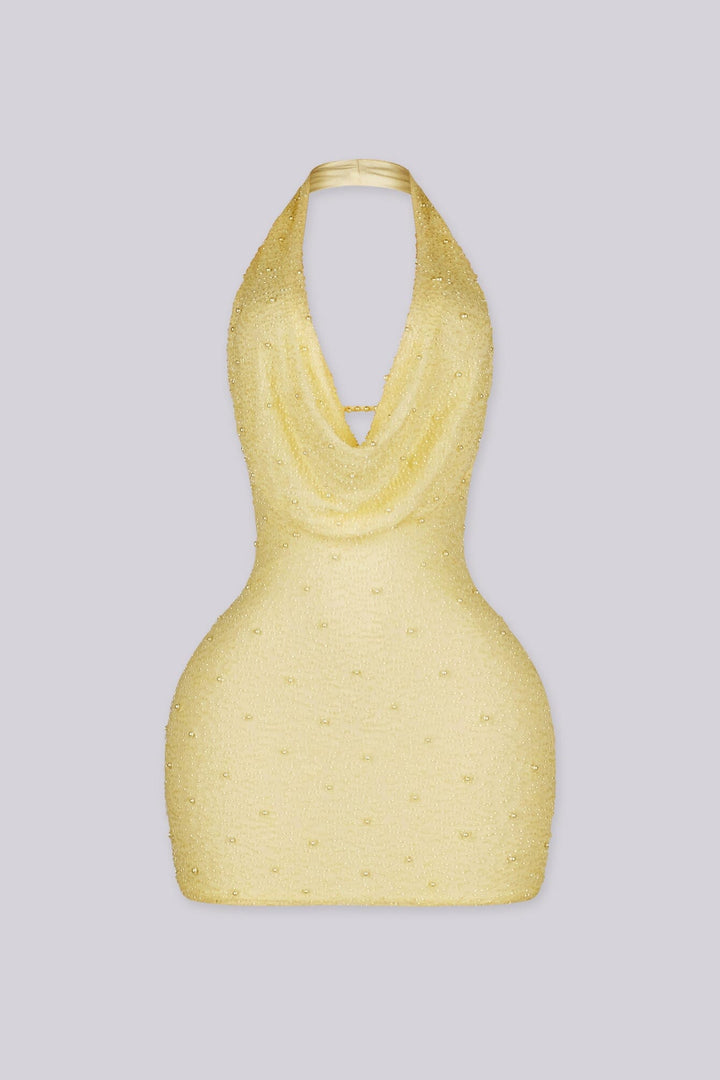 Adelaide Mesh Pearl Mini Dress
